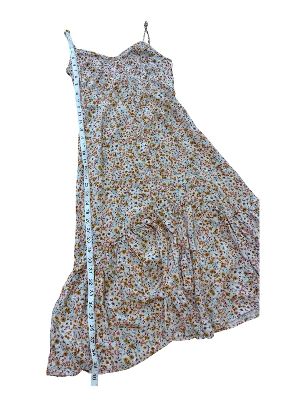 Mimi Chica White Floral Midi Sundress with Spaghetti Straps - Picture 3 of 8